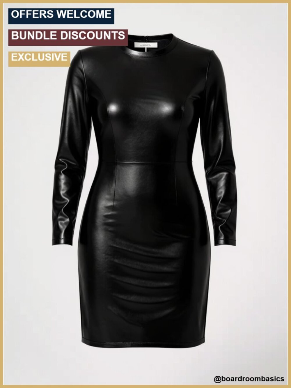 Faux Leather Pencil Skirt High Waist Metallic Stretchy Work Skirt